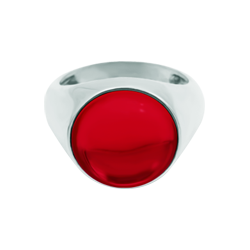 Silberring mit Kristallcabochons (Rot)Ref. Code: SR0392Ring aus Sterlingsilber mit 14 mm großem farbigen Glascabochon.Gr&ouml;&szlig;e: 14x14mm.