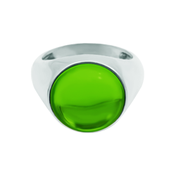 Silberring mit geschliffenem Glas-Cabochon (Grün)Ref. Code: SR0392Ring aus Sterlingsilber mit 14 mm großem farbigen Glascabochon.Gr&ouml;&szlig;e: 14x14mm.