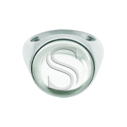 Personalisierter Silberring mit eingravierten Initialen in Bergkristall (Crystal)Ref. Code: SR0396Ring aus Sterlingsilber mit einem 16 mm großen farbigen Kristallcabochon, in den Ihre Initialen eingraviert sind.Gr&ouml;&szlig;e: 16x16mm.