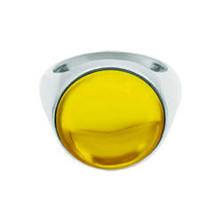 Bague en argent avec cristal de couleur (Jaune)Referencia: SR0397Bague en argent sterling avec un cabochon de verre coloré de 16 mm.Medida: 16x16mm.