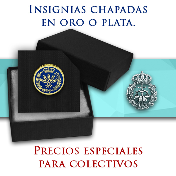 Insignias chapadas en oro o plata