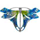ButterflyRef. code: AL0260Brooch made of sterling silver.Wings enameled in blue.Size: 87x54mm.