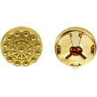 Gold plated Charro button coversRef. code: CB0001Plated button cover with charro button in volume.Size: 16x16mm.