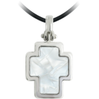 Silber-Anhänger "Kreuz"Ref. Code: CO0742Anhänger aus Sterlingsilber.Perlmutt-Zellulose-Kreuz.Gr&ouml;&szlig;e: 29x35mm.