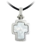 Silber-Anhänger "Kreuz"Ref. Code: CO0743Anhänger aus Sterlingsilber.Perlmutt-Zellulose-Kreuz.Gr&ouml;&szlig;e: 24x28mm.