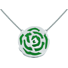 "Rose" silver pendantRef. code: CO1111Art Nouveau pendant made of sterling silver, hand enameled.Museum pieces inspired by the most representative works of the Art Nouveau and Art Déco movement, and modernism from the late 19th and early 20th centuries.Size: 35x35mm.