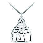 Colgante de acero doble "Menina"Referencia: CO1535Colgante fabricado en acero pulido suave al tacto.Medida: 26x30mm.