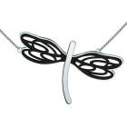 Art Nouveau "Dragonfly" silver pendantRef. code: CO1537Pendant made of stainless steel with colored lacquered wings.Museum pieces inspired by the most representative works of the Art Nouveau and Art Déco movement, and modernism from the late 19th and early 20th centuries.Size: 67x40mm.
