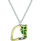 Pendentif en acier inoxydable et or "silhouette de cheval"Referencia: CO1890Pendentif en or 18 carats et acier émaillé poli.Medida: 21x22mm.