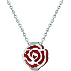 Colgante Art Nouveau de plata "Rosa"Referencia: CO1893Colgante de rosa de estilo Art Nouveau calada en plata de ley esmaltada.Medida: 18x16mm.