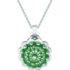 "Botón Charro from Salamanca" silver and steel pendantRef. code: CO1905Pendant made of baked enameled sterling silver and polished steel smooth to the touch.Size: 34x34mm.