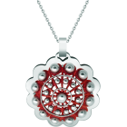 "Botón Charro from Salamanca" silver and steel pendantRef. code: CO1919Pendant made of baked enameled sterling silver and polished steel smooth to the touch.Size: 50x50mm.