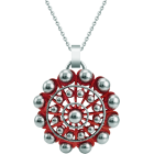 Silver enameled Charro Button Pendant 50mmRef. code: CO1922Charro Button pendant plated in sterling silver enameled in the oven.Size: 50x50mm.