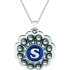 Silver pendant "Charro Button personalized with Initial"Ref. code: CO1939Pendant made of sterling silver and polished steel smooth to the touch, personalized with your initial enameled in the oven.Size: 50x50mm.