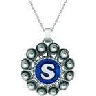 Silver pendant "Charro Button personalized with Initial"Ref. code: CO1943Pendant made of sterling silver and polished steel smooth to the touch, personalized with your initial enameled in the oven.Size: 50x50mm.