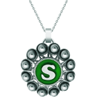 Pendentif en argent "Bouton Charro personnalisé avec initiale"Referencia: CO1943Pendentif en argent sterling et acier inoxydable poli lisse, personnalisé avec votre initiale émaillée au four.Medida: 50x50mm.
