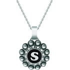 Silver pendant "Charro Button personalized with Initial"Ref. code: CO1945Pendant made of sterling silver and polished steel smooth to the touch, personalized with your initial enameled in the oven.Size: 30x30mm.