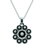 Colgante Botón Charro en plata y aceroReferencia: CO1961Colgante fabricado en plata de ley esmaltada al horno y acero pulido suave al tacto.Medida: 29x29mm.