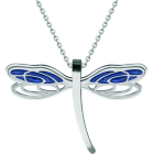 Art Nouveau "Dragonfly" steel pendantRef. code: CO1964Pendant made of polished steel smooth to the touch and stove enameled.Museum pieces inspired by the most representative works of the Art Nouveau and Art Deco movements, and the modernism of the late nineteenth and early twentieth centuries.Size: 60x40mm.