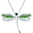 Art Nouveau "Dragonfly" steel pendantRef. code: CO1964Pendant made of polished steel smooth to the touch and stove enameled.Museum pieces inspired by the most representative works of the Art Nouveau and Art Deco movements, and the modernism of the late nineteenth and early twentieth centuries.Size: 60x40mm.