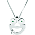 Colgante de Rana en plata y aceroReferencia: CO1983Colgante fabricado en plata de ley y acero pulido suave al tacto.Medida: 27x30mm.