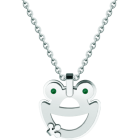 Colgante de Rana en plata y aceroReferencia: CO1984Colgante fabricado en plata de ley y acero pulido suave al tacto.Medida: 22x26mm.