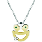 Colgante de Rana en oro y aceroReferencia: CO1986Colgante fabricado en oro de 18 ktes y acero pulido suave al tacto.Medida: 22x26mm.