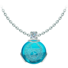 Silver Road Engineer Pendant with moissanite and colored crystalRef. code: CO1999Pendant made of sterling silver with a colored crystal cabochon of 18x18mm, with the anagram of the Colegio Oficial de Ingeniero de Caminos, Canales y Puertos engraved on the back of the crystal and a 5mm brilliant cut moissanite set.Moissanite is a precious gemstone created in a laboratory that has earned a special place in jewelry for its beauty and unique qualities, it dazzles for its brilliance superior to diamond and its great resistance (9.25 on the Mohs scale).Originally discovered in a meteorite at the end of the 19th century, this 