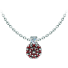 Enameled silver Charro Button Pendant with moissaniteRef. code: CO2026Pendant made of baked enameled sterling silver with a 5mm brilliant cut moissanite.Moissanite is a precious gemstone created in a laboratory that has earned a special place in jewelry for its beauty and unique qualities, it dazzles for its brilliance superior to diamond and its great resistance (9.25 on the Mohs scale).Originally discovered in a meteorite at the end of the 19th century, this 