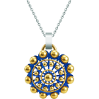 40mm Enameled Gold Charro Button PendantRef. code: CO2037Gold-plated, oven-fired enameled Salamanca Charro button pendant.Size: 40x40mm.