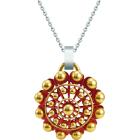 Colgante Botón Charro Oro esmaltado 40mmReferencia: CO2037Colgante de Botón Charro de Salamanca chapado en oro y esmaltado al horno.Medida: 40x40mm.