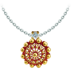 Colgante Boton Charro chapado en oro esmaltado con moissanitaReferencia: CO2039Colgante chapado en oro esmaltado al horno, acompañado de una moissanita talla brillante de 5mm engastada.La moissanita es una gema preciosa creada en laboratorio que se ha ganado un lugar especial en la joyería por su belleza y cualidades únicas, deslumbra por su brillo superior al del diamante y su gran resistencia (9,25 en la escala de Mohs).Descubierta originalmente en un meteorito a finales del siglo XIX, y ese origen “estelar” le otorga un encanto singular.Llena de destellos únicos, combina lujo y elegancia en una sola joya.Medida: 22x22mm.