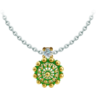 Colgante Boton Charro chapado en oro esmaltado con moissanitaReferencia: CO2040Colgante chapado en oro esmaltado al horno, acompañado de una moissanita talla brillante de 5mm engastada.La moissanita es una gema preciosa creada en laboratorio que se ha ganado un lugar especial en la joyería por su belleza y cualidades únicas, deslumbra por su brillo superior al del diamante y su gran resistencia (9,25 en la escala de Mohs).Descubierta originalmente en un meteorito a finales del siglo XIX, y ese origen “estelar” le otorga un encanto singular.Llena de destellos únicos, combina lujo y elegancia en una sola joya.Medida: 16x16mm.
