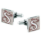 "Ex Libris capital letter from the University of Salamanca" customized silver cufflinksRef. code: GE0268Ex Libris Capital letter cufflinks made of sterling silver and steel, hand enameled.Size: 16x16mm.