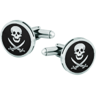 Silberne Manschettenknöpfe "Piratenflagge"Ref. Code: GE0270Manschettenknöpfe mit der Piratenflagge im Flachrelief aus Sterlingsilber geschnitzt und einbrennlackiert.Die Handwerkskunst ist sorgfältig und akribisch.Gr&ouml;&szlig;e: 16x16mm.
