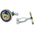 "Road engineer" gold cufflinksRef. code: GE0285Road engineer cufflinks made of hand enameled 18 carat gold and soft stainless steel.Size: 18x18mm.