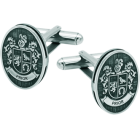 Personalisierte Manschettenknöpfe aus Silber "Heraldisches Wappen des Familiennamens Prior"Ref. Code: GE0302Personalisierte Manschettenknöpfe mit dem heraldischen Wappen des Nachnamens des Priors, das in Sterlingsilber im Flachrelief eingraviert und emailliert ist.Gr&ouml;&szlig;e: 15x20x3mm.