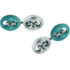 "Hawser" turquoise, silver and steel cufflinksRef. code: GE0361Hawser cufflinks made of turquoise, sterling silver and stainless steel.Size: 18x13mm.