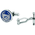 "Engineer" customized silver and steel cufflinksRef. code: GE0384Engineer cufflinks made of hand enameled sterling silver and soft stainless steel.Size: 18x18mm.
