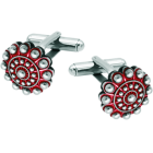 Enameled silver and steel charro button cufflinksRef. code: GE0401Stainless steel cufflinks with charro button in enameled sterling silver and stainless steel.Size: 16x16mm.