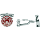 Gemelos de plata esmaltados "Escudo de la Universidad de Salamanca"Referencia: GE0425Gemelos con el Escudo de la Universidad de Salamanca tallado bajo relieve en plata de ley esmaltados al horno y acero pulido de 4mm de grosor.Trabajo artesanal de gran minuciosidad.Medida: 14x14mm.