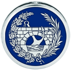 "Road engineer" silver badgeRef. code: IS0092Road engineer pin badge made of hand enameled sterling silver and soft stainless steel.Size: 18x18mm.