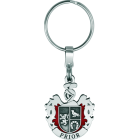 Personalisierter Schlüsselanhänger aus Silber und Stahl "Heraldisches Wappen"Ref. Code: LL0295Exklusiver Schlüsselanhänger, personalisiert mit dem heraldischen Wappen Ihres Nachnamens in Sterlingsilber, montiert auf einem einfarbig emaillierten Stahlsockel.Gr&ouml;&szlig;e: 30x34mm.