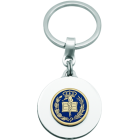 "Medicine" gold and steel keyringRef. code: LL0303Medicine keyring made of hand enameled 18 carat gold and steel.Size: 18x18mm.