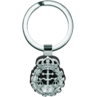 Porte-clés de la faculté de droit en argent, cellulose et acierReferencia: LL0340Porte-clés orné du blason de la formation professionnelle en droit, en argent massif, sur un support en cellulose colorée et en acier poli.Medida: 20x24mm.