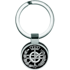 Porte-clés « Ingénieur en informatique » en argent, cellulose et acierReferencia: LL0342Porte-clés orné du blason de la faculté d'ingénierie informatique, en argent massif émaillé à la main, sur un support en cellulose colorée et en acier poli.Medida: 18x18mm.