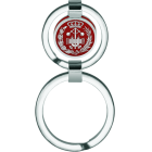 Industrial Engineer Keychain Made of Silver, Cellulose, and SteelRef. code: LL0343Keychain featuring the coat of arms of the industrial engineering profession, made of hand-enameled sterling silver on colored cellulose and polished steel.Size: 16x16mm.