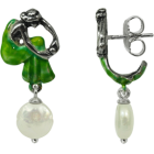 Jugendstil-Ohrringe aus Silber und Perlen "Sitzende Frau"Ref. Code: PE1588Jugendstil-Ohrringe aus Sterlingsilber.Emailliertes Kleid in verschiedenen Farben.10mm Perlenmünze.Druckknopf-Verschluss.Museumsstücke, die von den repräsentativsten Werken des Jugendstils, des Art déco und des Modernismus des späten 19. und frühen 20. Jahrhunderts inspiriert sind.Gr&ouml;&szlig;e: 16x35mm.