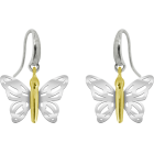 Earrings "Butterfly" Art Nouveau in silver and goldRef. code: PE1686Art Nouveau butterfly earrings with wings in sterling silver and gold plated body.Museum pieces inspired by the most representative works of the Art Nouveau and Art Deco movements, and the modernism of the late nineteenth and early twentieth centuries.Size: 23x17mm.
