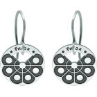 "Botón Charro from Salamanca" silver and steel earringsRef. code: PE3188Earrings made of sterling silver, soft stainless steel, hand enameled.Size: 20x20mm.